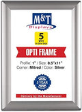 DisplaysMarket 8.5x11 Snap Frame for Wall Mount, Opti Frame, 1 inch Profile- Silver, 5 by MTDisplays