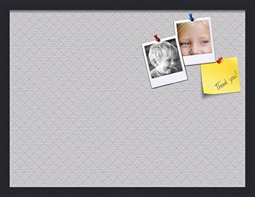PinPix 24x18 inch Cork Bulletin Board. This Decorative Framed Pin Board Comes with Diamond Pattern in Light Grey Design and Satin Black. Ideal for Home, Office Decor or School (PinPix-524) by PinPixBulletinBoards