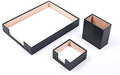 MOOGCO Leather Document Tray - Pen Holder - Note Paper Holder -3 Accessories-Desk Organizer - Office Desk Accessories - Desktop Storage - 3 PCS (GREEN) by MOOGLLC