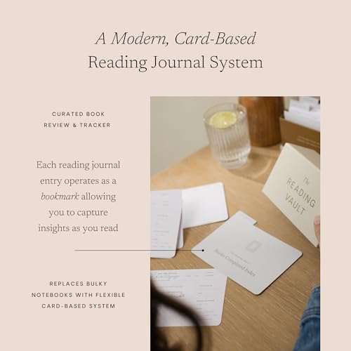 Reading Journal Bookmarks — The Reading Vault Deck. 50 Book Review Cards, Customizable Book Log. Create a Book Index. Includes Reading Challenge, Lending Library. Gift for Book Lovers & Book Clubs - Image 4