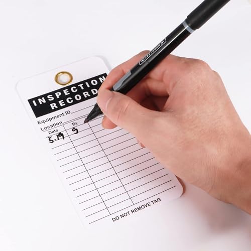 Lionshop Inspection Record Tag, Durable 30 mil UV/Paper Material w/Zip Ties for Scaffolds, Ladders, Fire Extinguisher, Machinery, Hazards, Inventory, Out of Service, 5.75"x 3", Pack of 50 - Image 3
