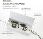 Yamazaki Home Cable Management Box – Cord Organizer Box with Lid, Minimalist Cable Storage for Office, ABS Plastic - Image 3