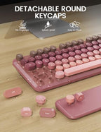 Wireless Keyboard and Mouse Combo, Cute Typewriter, Magnetic Wrist Rest - Image 6