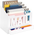 Mail Organizer Countertop, Desktop Mail Sorter with Drawer & Label Tags, WH by ADDFITHOUSE
