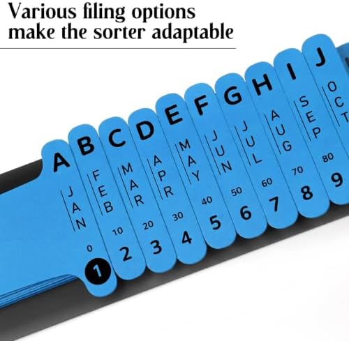 PerKoop 2 Sets Plastic Document Sorter Alphabetical Sorter, Blue and Gray - Image 6