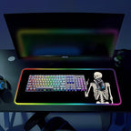 RGB Gaming Mouse Pad, Large Mousepad with Led Light, Big Keyboard Pad Gaming Accessories for Desk, Non-Slip Rubber Base Black Human Skeleton Mouse Mat for Gamer, 31.5 X 11.8 Inch - Image 6