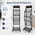 4-Layer Floor-Standing Brochure Display Rack with Wheels and Top Billboard - Image 4