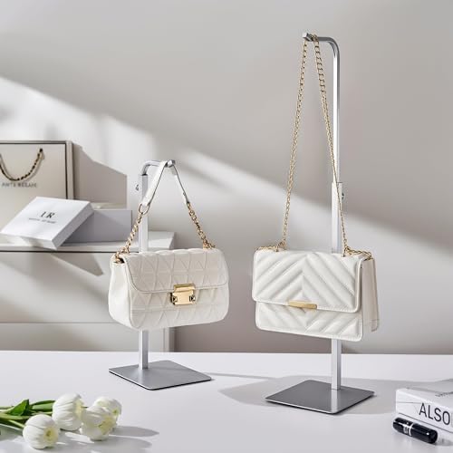 3-Pack Adjustable Tabletop Purse & Banner Display Stands, Silver - Image 2