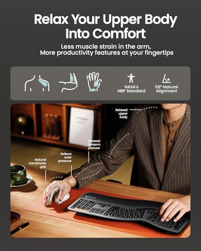 ProtoArc EM11 NL Wireless Ergonomic Mouse, Rechargeable, White Gold - Image 7