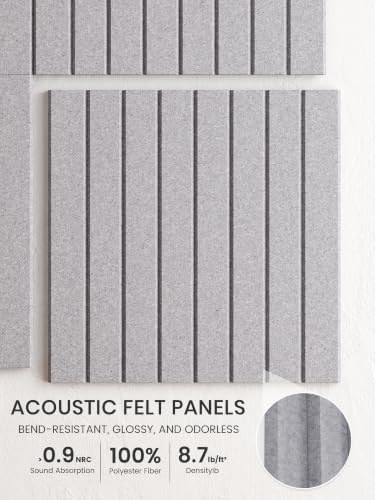 Bumusty 48"x 36" Large Felt Bulletin Board Tiles, Soft Gray - Image 3