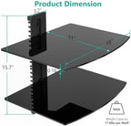 WALI 2 Tier Glass Floating TV Wall Shelf for Projector, DVD Players - Image 3