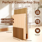 Book Cutting Board Set with Wooden Stand,Wooden Cutting Boards for Kitchen - Image 4