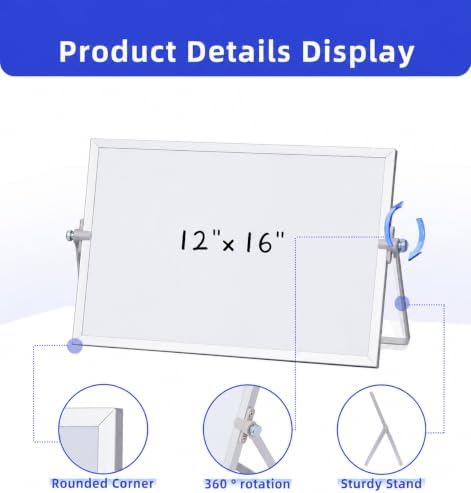 MXG Magnetic Whiteboard,12x16 Double-Sided Desk Dry Erase Board with Stand - Image 3