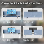 Desk Privacy Panel,2PCS L-Shaped Clamp-On Office Desk Divider,2-in-1 Adjustable Acoustic Desktop Partition Or Under Desk Modesty Panel,for Office,Home,Felt(Blue, 47.2" x 17.7") - Image 4
