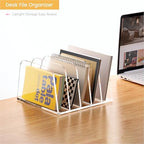 HeZone Desk File Organizer,5-Section Vertical File Folder Holder,Clear - Image 7