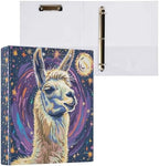ALAZA Llama Alpaca Starry Sky 3 Ring Binder Set 1.5 Inch Three Ring Office Binders w/clipboard & 3 Pockets, Hold 200 Sheets - Image 3