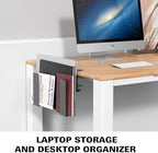 Adjustable Side Laptop Mount, No Drill Desk Storage Organizer, Metal Hanging Notebooks Holder, Punch-Free Clamp for MacBook Pro, Documents With Anti-Scratch Silicone - Image 2