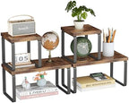 Homeiju Wooden Desktop Shelf for Top of Desk, 2-Tier Desktop Bookshelf by Homeiju
