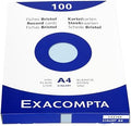 Exacompta - Ref 13316E - Box of 100 plain unperforated index cards - format 210 x 297 mm - suitable for inkjet, laser and photocopiers - azure colour by +Office+Supplies