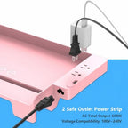 Hiree Bedside Shelf for Dorm Bunk Bed with USB Charging Port and 2 AC Outlets, Bed Side Table Tray Organizer, College Dorm Essential, Clip On Bedside Tray, Cool Teen Girls Trendy Stuff (Pink) - Image 2