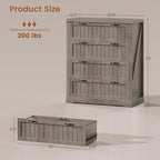SEDETA Farmhouse 4 Drawer File Cabinet, Filing Cabinet for Home Office, Wood Office File Cabinets for Letter/Legal/A4 Size, File Cabinet Organizer with Printer Stand for Study Room, Living Room, Grey - Image 2