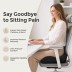 Sytopia Extra Large Office Chair Cushion, 19" x 17" Ergonomic Memory Foam Seat Cushion, Pressure Relief for Tailbone Pain, Sciatica & Hip Pain, Booster Pad for Sitting & Driving, Extra Cover (Black) - Image 2