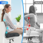 CushZone Ergonomic Seat Cushion, Sciatica Support for Office Chair, Grey - Image 5
