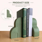 Sage Green 2 Pcs Boho Arch Concrete Bookends for Shelves, Clouds - Image 2