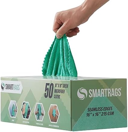 Arkwright Smart Rags Microfiber Cleaning Cloths Bulk, Case of 400, Lint Free 215 GSM Reusable Towels for Auto, Office and Household Cleaning, 16 x 16 in, Green - Image 3