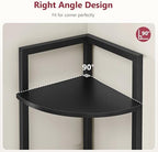 Tajsoon Small Corner Shelf Stand 5 Tier 60.5" with Metal Frame, Black - Image 4