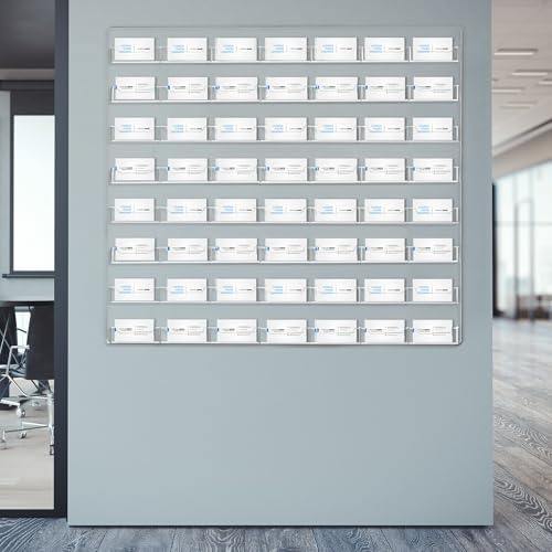 Hillban Acrylic Business Card Holder Wall Mount Office, 56 Pockets - Image 7