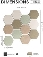 Fluxynara 12-Pack Hexagon Felt Bulletin Board Tiles, Linen Dusk-1 - Image 2
