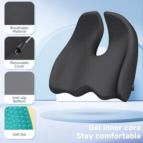 Benazcap Large Cooling Gel Memory Foam Seat Cushion for Long Sitting - Image 3