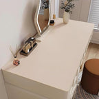 Bloss Extra Large Desk Mat 55" x 24", Non-Slip Dressing Table Cover Protector, Waterproof Student Study Desk Mat, PU Leather Computer Writing Desk Pad for Home Office and Decor - Beige - Image 2