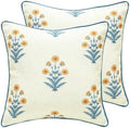 ISAENNE Linen Square Throw Pillow Cover,Set of 2,18"x18"-Estevan A by Isaennehomedecoration