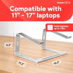 Staples TECH Adjustable Aluminum Laptop Stand, 11-17 In, Silver - Image 3