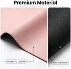 Large Office Leather Desk Mat, (20"x40", Pink) Mouse and Keyboard Pad, Computer and Laptop Mat, Desktop Protector and Cover, Writing Pad and Blotter - Image 6