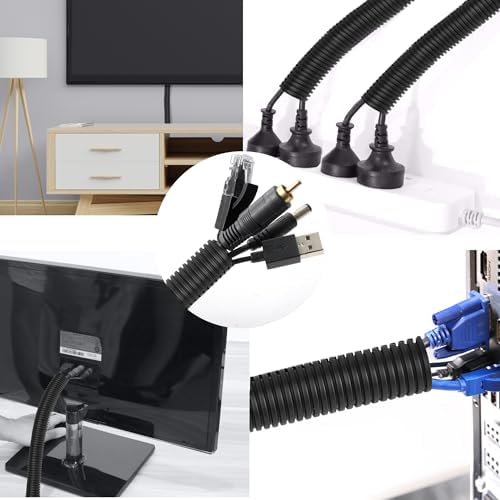 25FT - 1 Inch Split Wire Loom with Installation Tool - Black - Image 6