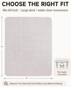 Funwheat Woven Office Chair Mat for Hardwood Floor, 48 x 60 in, Light Grey - Image 2