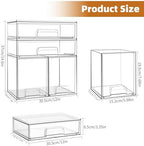 Baby Bottle Organizer, 4 Pack Stackable Storage Drawers with Labels, Clear Station Organizers Container for Pacifiers, Pump Parts, Desk Organizer Bins for Bathroom, Cabinet, Pantry, Vanity, Countertop - Image 3