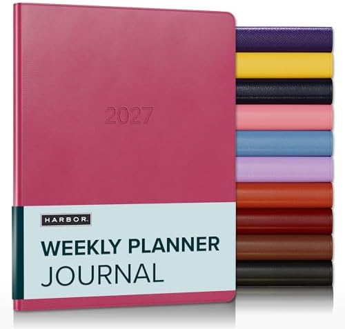 Harbor Weekly Journal Notebook Planner 2027 Cambridge Orchid Flower by Harbor