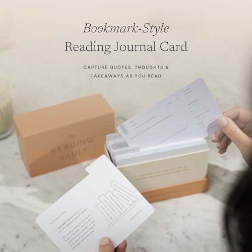 Reading Journal Bookmarks — The Reading Vault Deck. 50 Book Review Cards, Customizable Log. Create an Index. Includes Reading Challenge, Lending Library. Gift for Book Lovers & Clubs - Image 2
