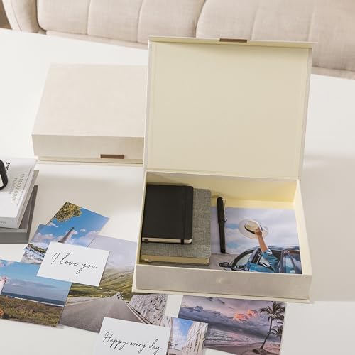 Soul & Lane - Letter Keepsake Storage Box, Magnetic Lid, Set of 2, Beige - Image 6