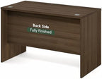 Furinno Roger Computer Desk, 47 Inch Rectangular Executive Desk with Modesty Panel, Home Office Desk with Thick Tabletop, Desk Cord Grommet, Scratchproof, for Home Study, Office, Modern Walnut - Image 5