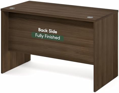 Furinno Roger Computer Desk, 47 Inch Rectangular Executive Desk with Modesty Panel, Home Office Desk with Thick Tabletop, Desk Cord Grommet, Scratchproof, for Home Study, Office, Modern Walnut - Image 5