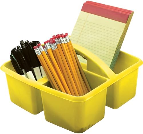 Teacher Created Resources� Yellow Plastic Storage Caddy, Pack of 6 - Image 3
