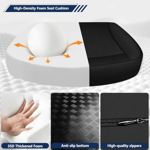 Seat Cushion,Lumbar Support Pillow for Office Chair,Ergonomic Memory Foam Back Support Pillow, High Density Foam Chair Cushion for Sciatica Pain Relief Coccyx Pad for Chair,Car,Desk,Black - Image 5