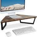 TEAMIX 26 inch Corner Monitor Stand Riser with Keyboard Storage, Espresso by TEAMIX