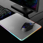 ENHANCE Metal LED Gaming Mouse Pad - Metal Mouse Pad with Large Aluminum Alloy Surface, Multi-Color Transparent Edges, Non-Slip Rubber Grip, & Sleek Precision Tracking for Esports - Silver - Image 6