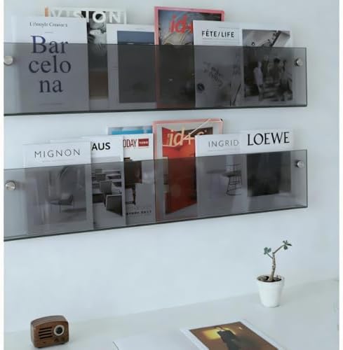 ROYALITA 2-Pack Acrylic Magazine Holder Brochure Holder, Gray 36 Inch - Image 5